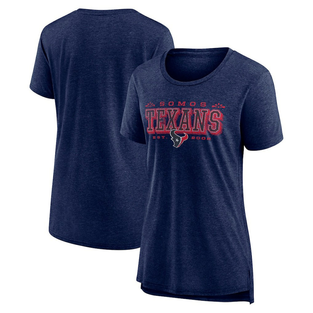 Houston Texans Women's Vintage Graphic Tri-Blend Scoop Neck T-Shirt - Navy T-shirts