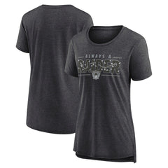 Las Vegas Raiders Women's Vintage Graphic Tri-Blend Scoop Neck T-Shirt - Charcoal T-shirts