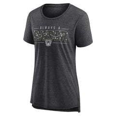 Las Vegas Raiders Women's Vintage Graphic Tri-Blend Scoop Neck T-Shirt - Charcoal T-shirts
