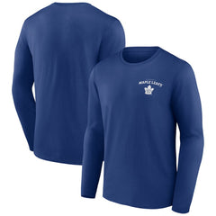Toronto Maple Leafs Blue Team Lockup Long Sleeve T-Shirt | US 202391429