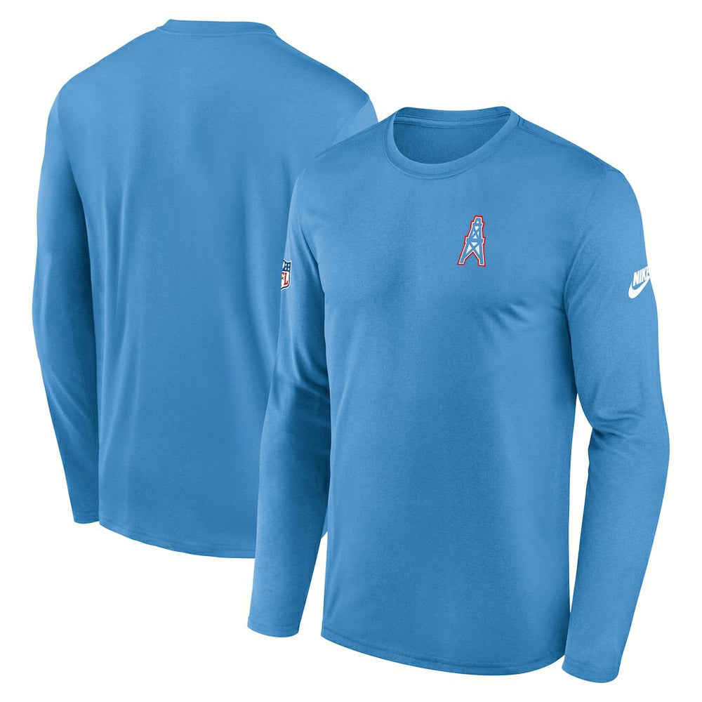 Tennessee Titans Legend Oilers Throwback Dri-FIT Long Sleeve T-Shirt - Navy T-shirts