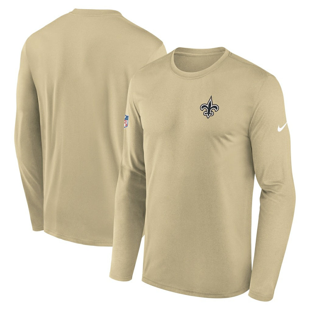 New Orleans Saints Legend Small Logo Dri-FIT Long Sleeve T-Shirt - Gold T-shirts
