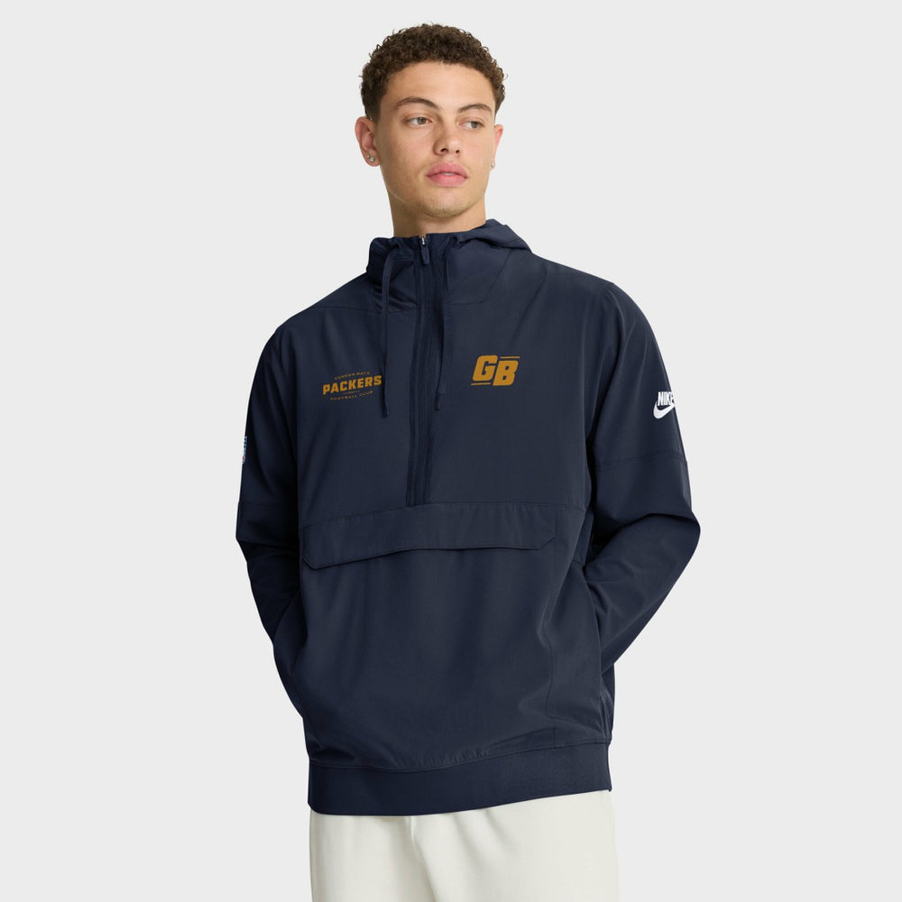 Green Bay Packers The 1923 Classic Sideline Half-Zip Anorak Jacket - Navy Jackets