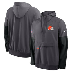 Cleveland Browns Sideline Anorak Half-Zip Hoodie Jacket - Anthracite Hoodies