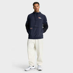 Denver Broncos Sideline Anorak Half-Zip Hoodie Jacket - Navy Hoodies