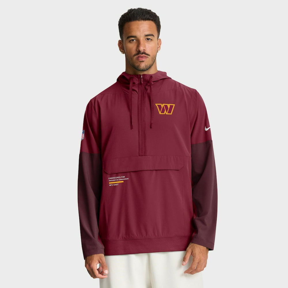 Washington Commanders Sideline Anorak Half-Zip Hoodie Jacket - Burgundy Hoodies