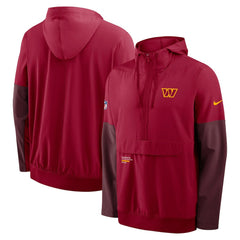 Washington Commanders Sideline Anorak Half-Zip Hoodie Jacket - Burgundy Hoodies