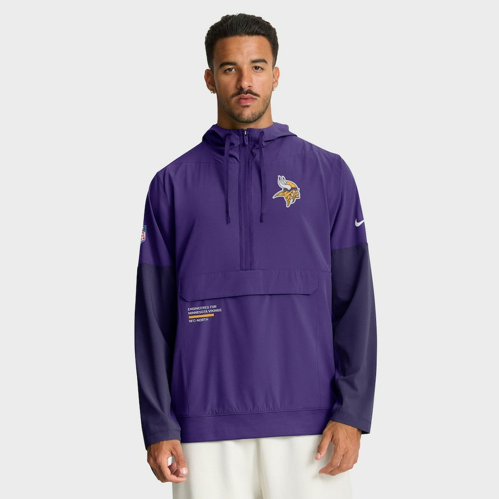 Minnesota Vikings Sideline Anorak Half-Zip Hoodie Jacket - Purple Hoodies