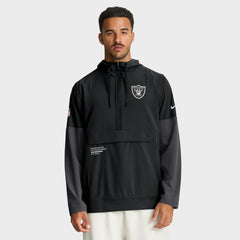 Las Vegas Raiders Sideline Anorak Half-Zip Hoodie Jacket - Black Hoodies