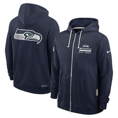 Seattle Seahawks Sideline Standard Issue Utility Player Dri-FIT Full-Zip Hoodie - College Navy Hoodies