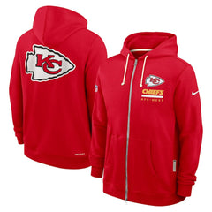 Kansas City Chiefs Sideline Standard Issue Utility Player Dri-FIT Full-Zip Hoodie - Red Hoodies