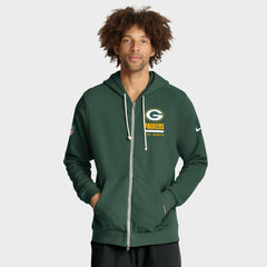 Green Bay Packers Sideline Standard Issue Utility Player Dri-FIT Full-Zip Hoodie - Green Hoodies