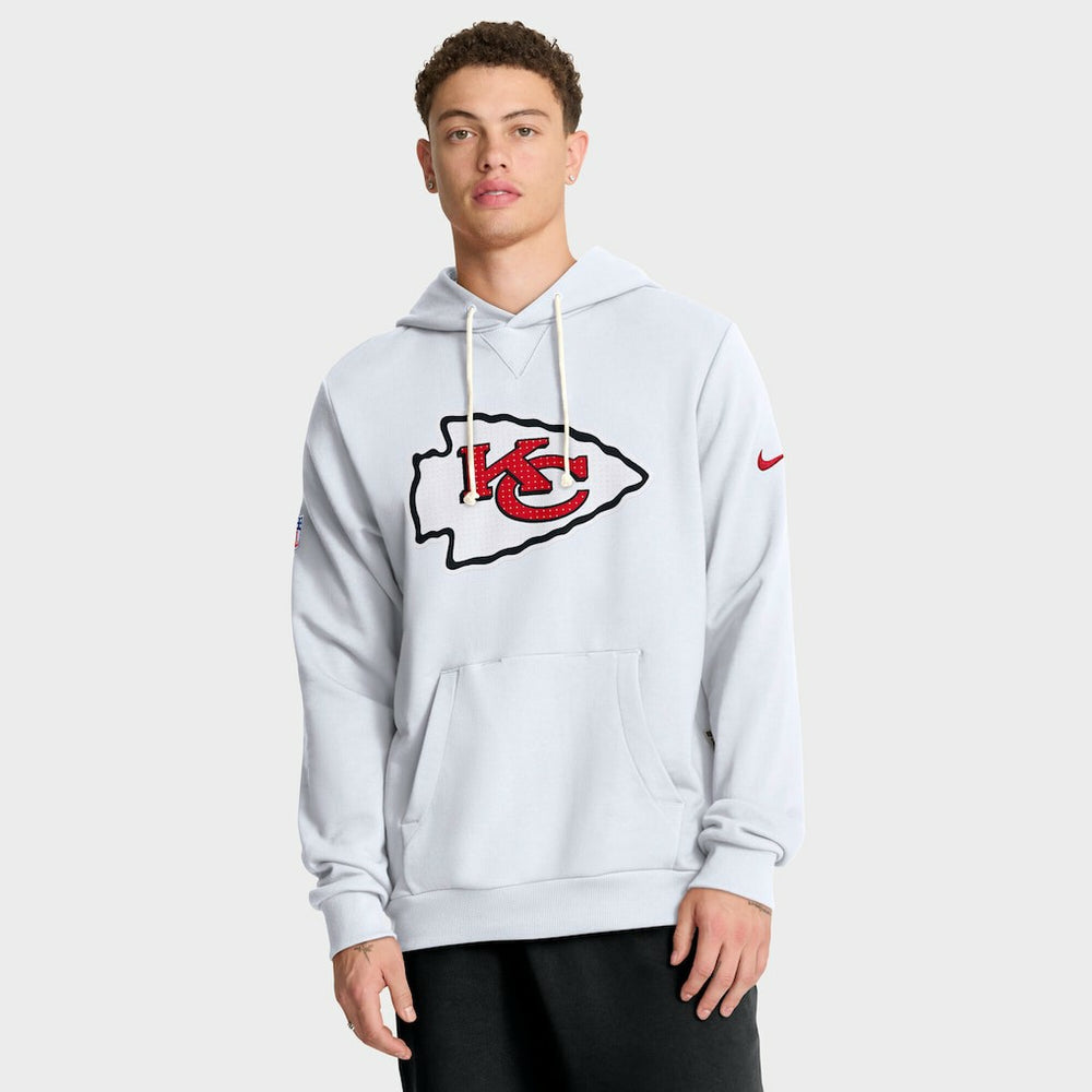 Kansas City Chiefs Sideline Standard Issue Initial Home Dri-FIT Hoodie - White Hoodies