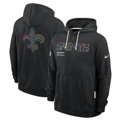 New Orleans Saints 2025 NFL Crucial Catch Sideline Standard Issue Dri-FIT Hoodie - Black Hoodies