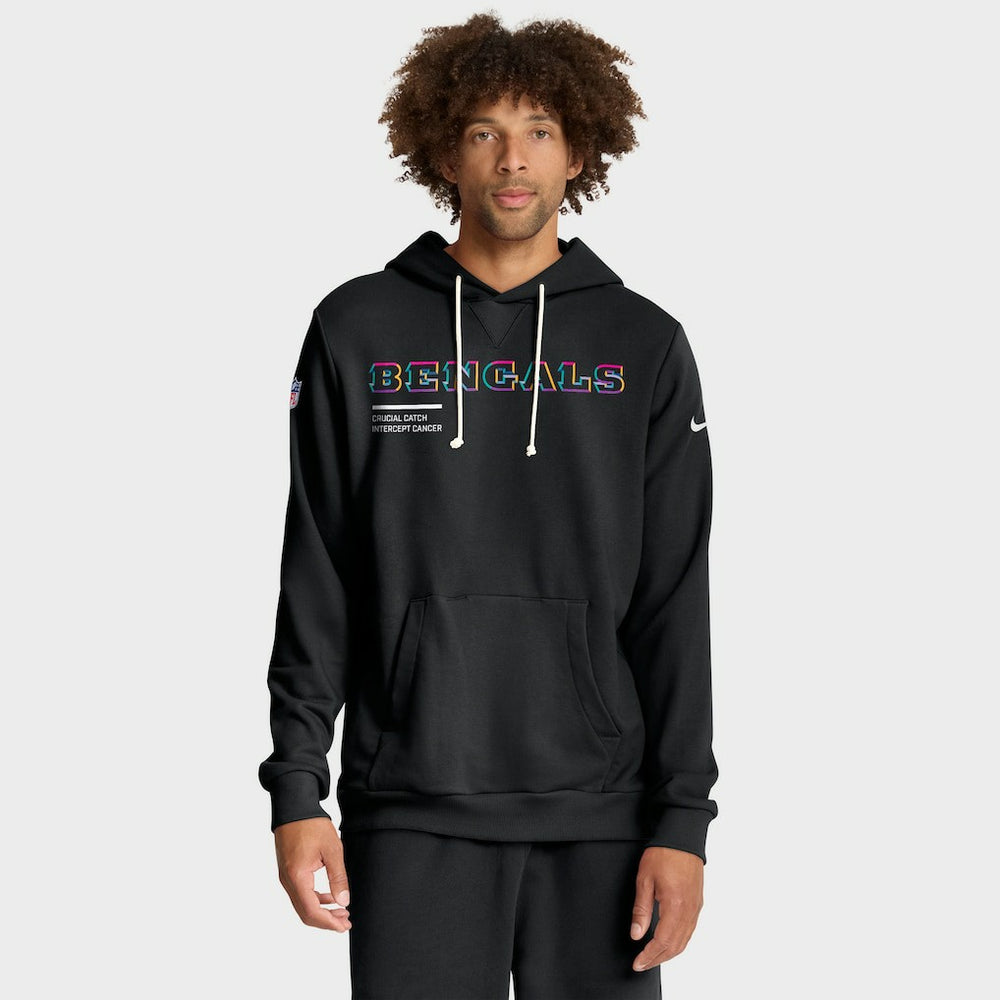 Cincinnati Bengals 2025 NFL Crucial Catch Sideline Standard Issue Dri-FIT Hoodie - Black Hoodies