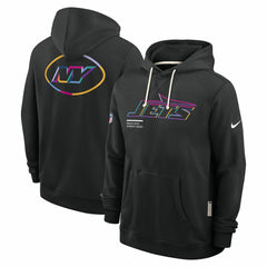 New York Jets 2025 NFL Crucial Catch Sideline Standard Issue Dri-FIT Hoodie - Black Hoodies