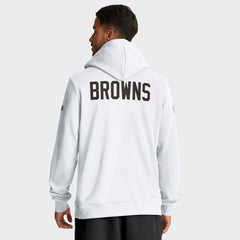 Cleveland Browns Sideline Standard Issue Alt 2 Dri-FIT Hoodie - White Hoodies