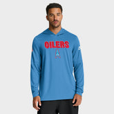 Tennessee Titans Sideline Oilers Throwback Dri-FIT Long Sleeve Hoodie T-Shirt - Light Blue Hoodies