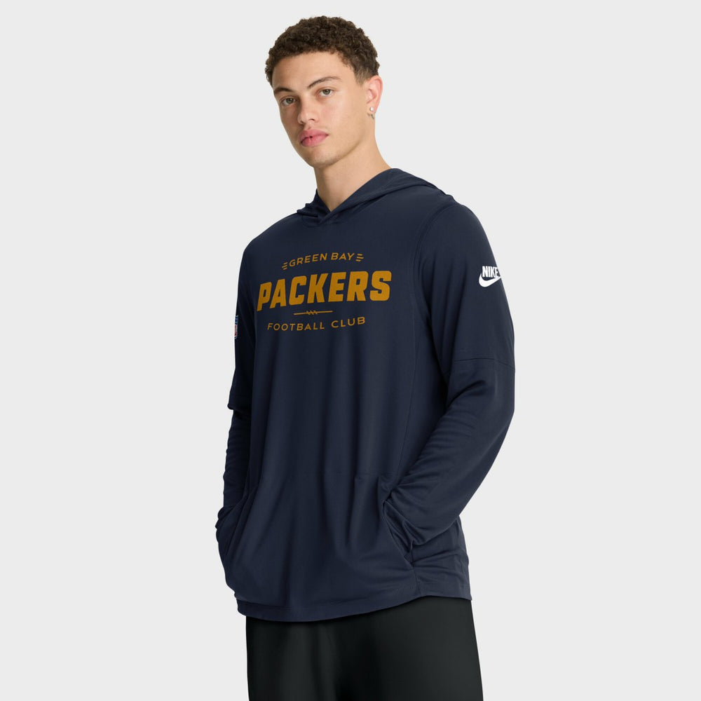 Green Bay Packers The 1923 Classic Pass Accuracy Dri-FIT Long Sleeve Hoodie T-Shirt - Navy Hoodies