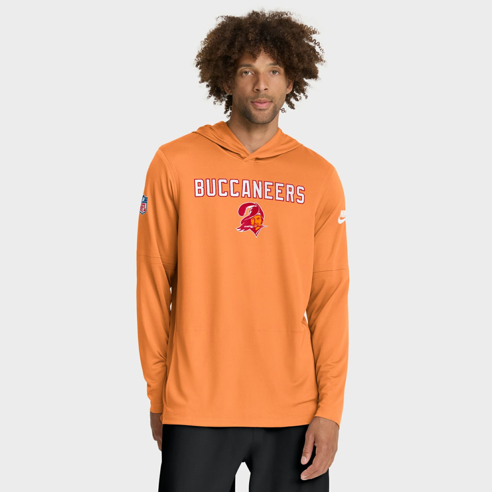 Tampa Bay Buccaneers Sideline Pass Accuracy Dri-FIT Long Sleeve Hoodie T-Shirt - Orange Hoodies