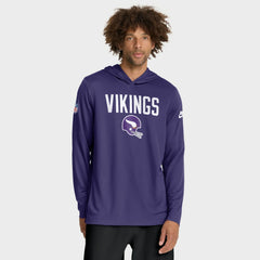 Minnesota Vikings Sideline Pass Accuracy Dri-FIT Long Sleeve Hoodie T-Shirt - Purple Hoodies