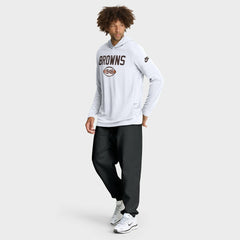 Cleveland Browns Sideline Pass Accuracy Dri-FIT Long Sleeve Hoodie T-Shirt - White Hoodies