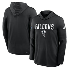 Atlanta Falcons Sideline Pass Accuracy Dri-FIT Long Sleeve Hoodie T-Shirt - Black Hoodies