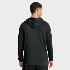 Baltimore Ravens Sideline Pure Fury Performance Long Sleeve Hoodie T-Shirt - Black Hoodies