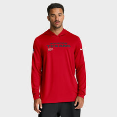 Houston Texans Sideline Pure Fury Performance Long Sleeve Hoodie T-Shirt - Red Hoodies