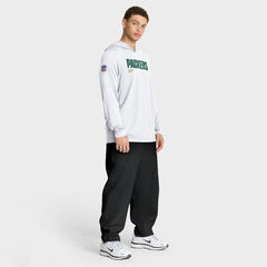 Green Bay Packers Sideline Pure Fury Performance Long Sleeve Hoodie T-Shirt - White Hoodies