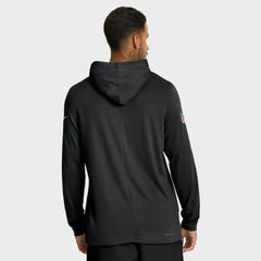 Las Vegas Raiders Sideline Pure Fury Performance Long Sleeve Hoodie T-Shirt - Black Hoodies