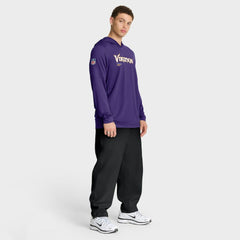Minnesota Vikings Sideline Pure Fury Performance Long Sleeve Hoodie T-Shirt - Purple Hoodies