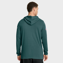 Philadelphia Eagles Sideline Pure Fury Performance Long Sleeve Hoodie T-Shirt - Green Hoodies
