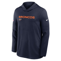 Denver Broncos Sideline Pure Fury Performance Long Sleeve Hoodie T-Shirt - Navy Hoodies