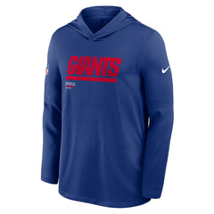 New York Giants Sideline Pure Fury Performance Long Sleeve Hoodie T-Shirt - Royal Hoodies