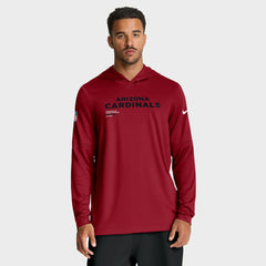 Arizona Cardinals Sideline Pure Fury Performance Long Sleeve Hoodie T-Shirt - Cardinal Hoodies