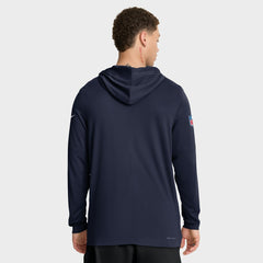 Tennessee Titans Sideline Pure Fury Performance Long Sleeve Hoodie T-Shirt - Navy Hoodies