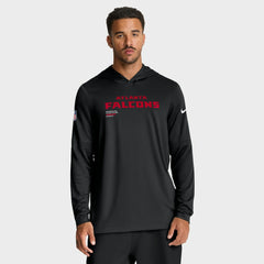 Atlanta Falcons Sideline Pure Fury Performance Long Sleeve Hoodie T-Shirt - Black Hoodies