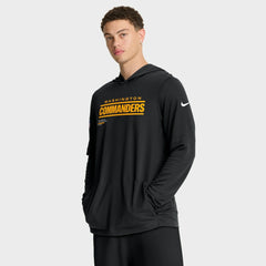 Washington Commanders Sideline Pure Fury Performance Long Sleeve Hoodie T-Shirt - Black Hoodies
