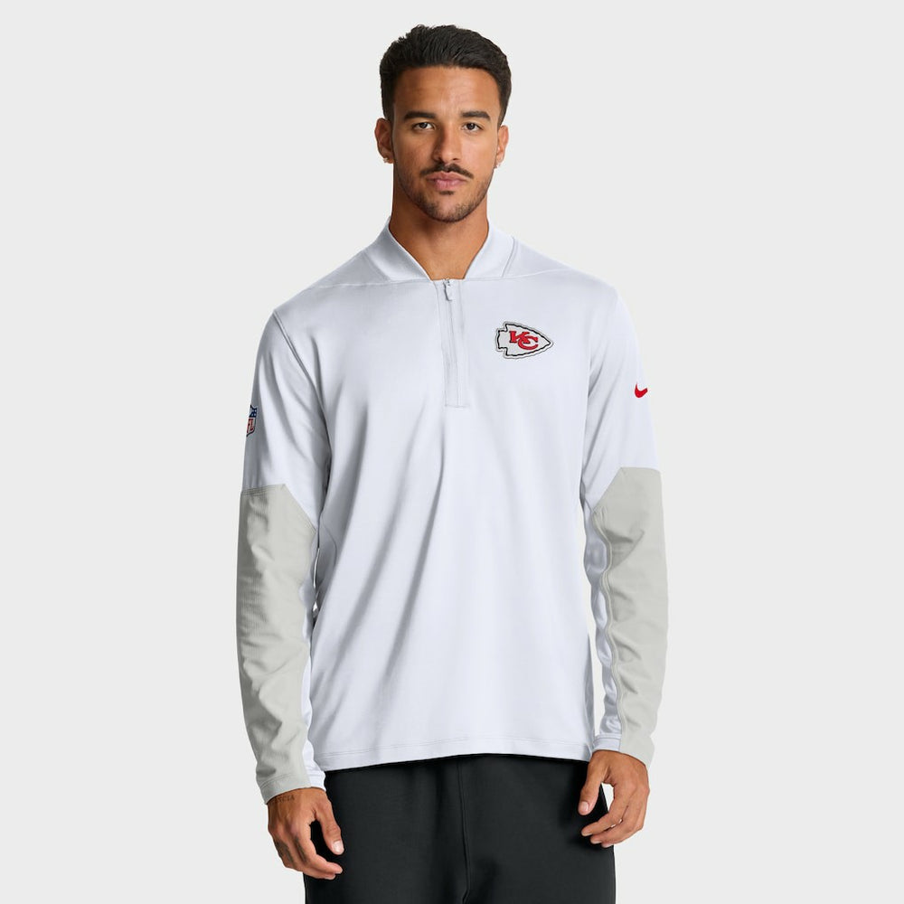 Kansas City Chiefs Sideline Dri-FIT Half-Zip Pullover - White Pullover