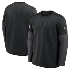 Carolina Panthers Sideline Coach Therma-FIT Long Sleeve T-Shirt - Black T-shirts