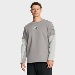 Miami Dolphins Sideline Coach Therma-FIT Long Sleeve T-Shirt - Gray T-shirts