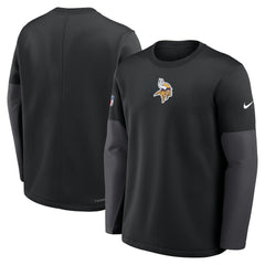 Minnesota Vikings Sideline Coach Therma-FIT Long Sleeve T-Shirt - Black T-shirts