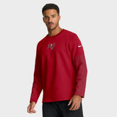 Tampa Bay Buccaneers Sideline Coach Therma-FIT Long Sleeve T-Shirt - Red T-shirts
