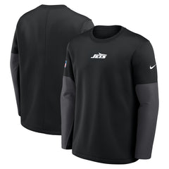 New York Jets Sideline Coach Therma-FIT Long Sleeve T-Shirt - Black T-shirts