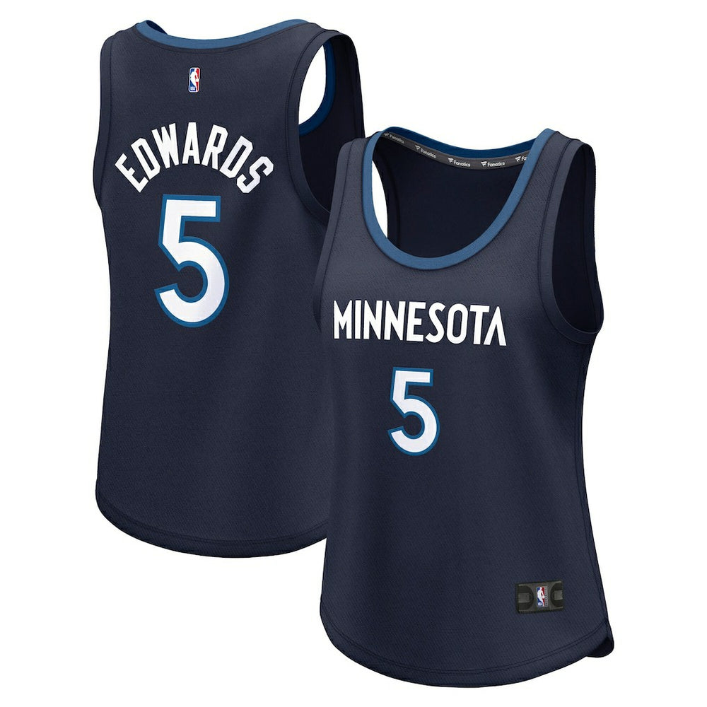 Anthony Edwards Minnesota Timberwolves Women's Fast Break Player Jersey Icon Edition Navy - Fanatics