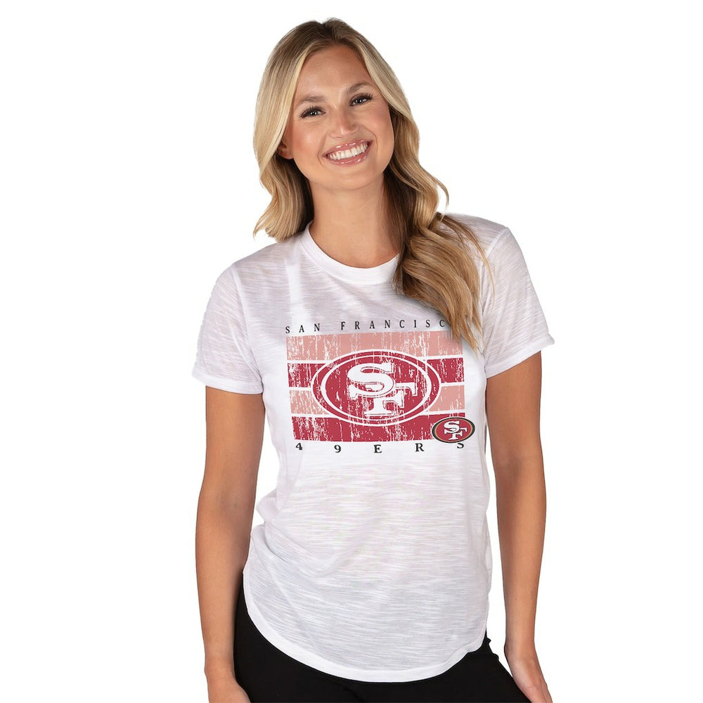 San Francisco 49ers Concepts Sport Women's Infuse Lightweight Slub Knit Top - White Tops
