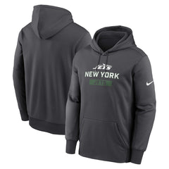 New York Jets Toss Sweep Performance Pullover Hoodie - Anthracite Hoodies