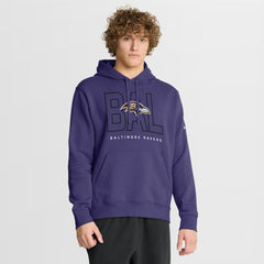 Baltimore Ravens Busted Play Club Fleece Pullover Hoodie - Purple Hoodies
