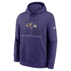 Baltimore Ravens Busted Play Club Fleece Pullover Hoodie - Purple Hoodies